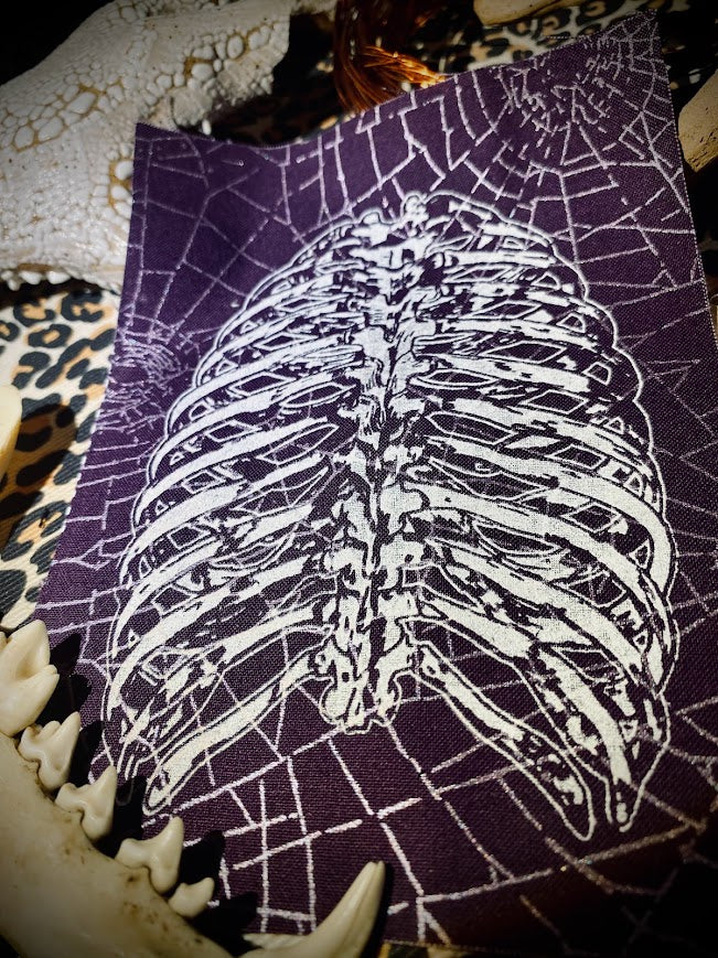 back human ribcage medical drawing sew on patch