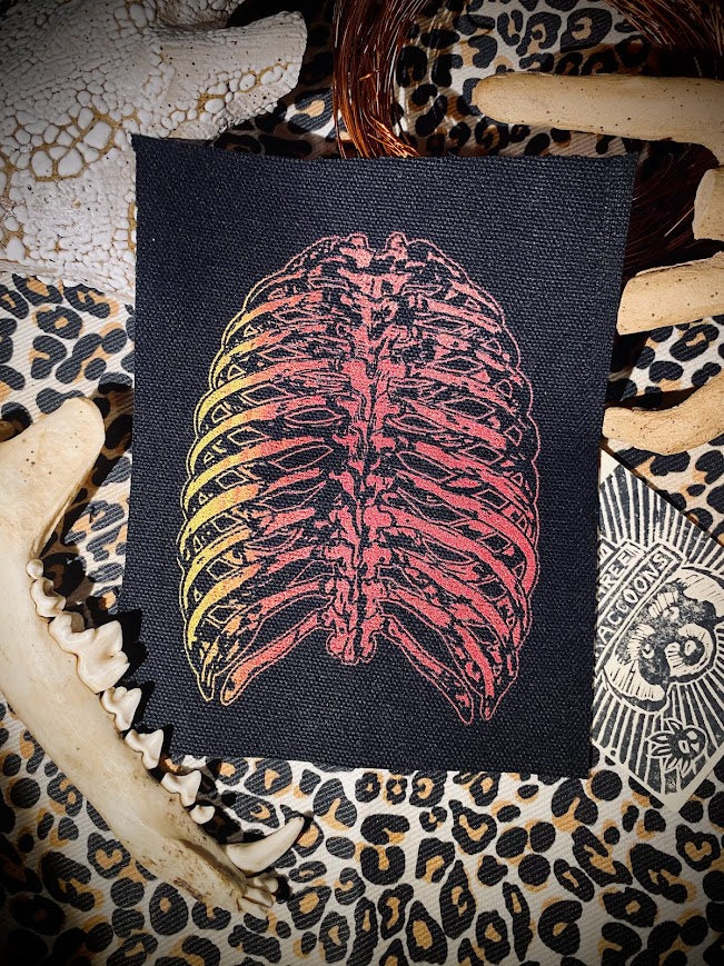 back human ribcage medical drawing sew on patch