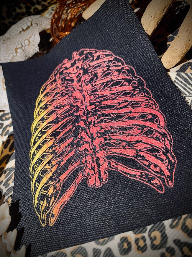 back human ribcage medical drawing sew on patch