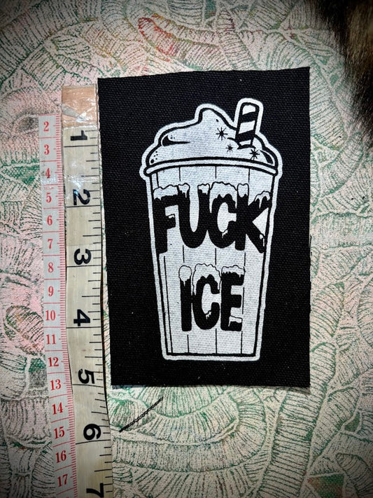 Fuck ICE slushie sew on patch
