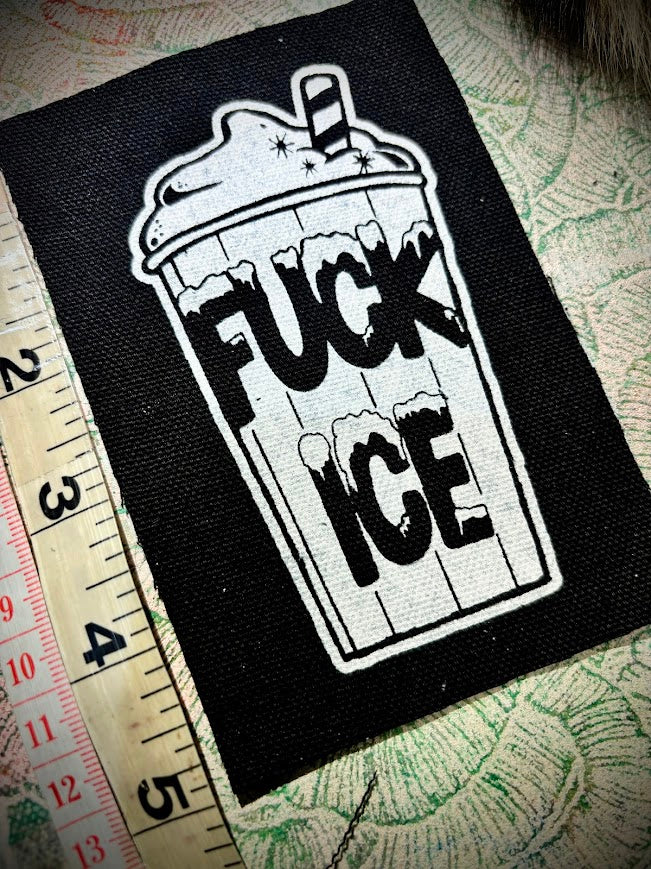 Fuck ICE slushie sew on patch