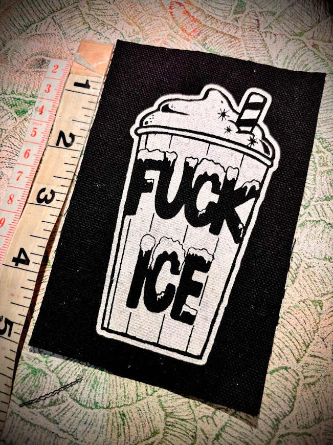 Fuck ICE slushie sew on patch