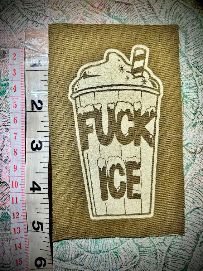 Fuck ICE slushie sew on patch