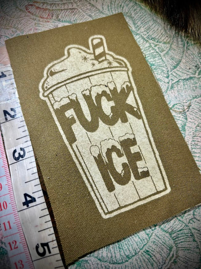 Fuck ICE slushie sew on patch