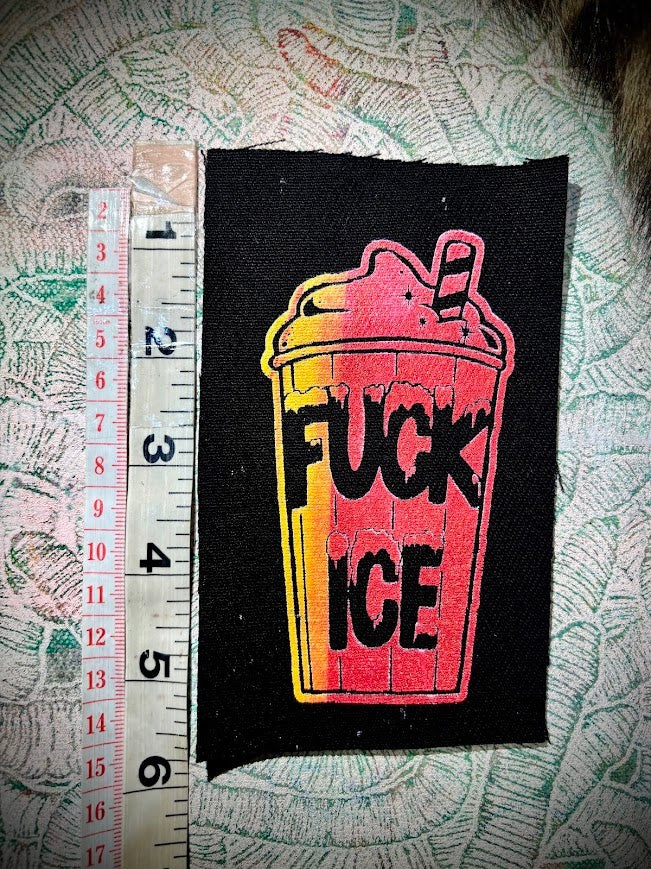 Fuck ICE slushie sew on patch