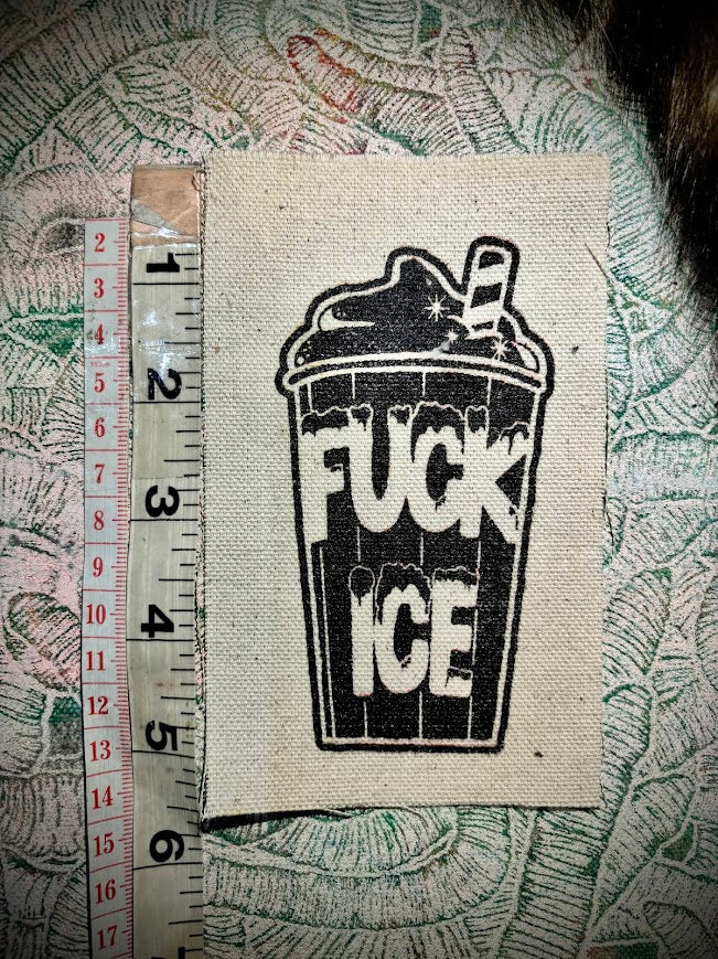 Fuck ICE slushie sew on patch