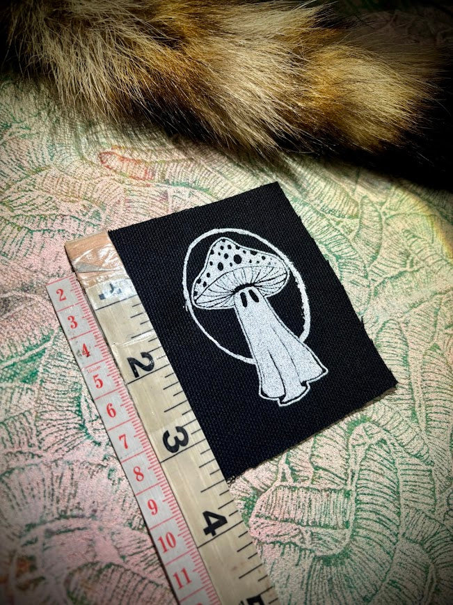 Tiny ghost mushroom patch