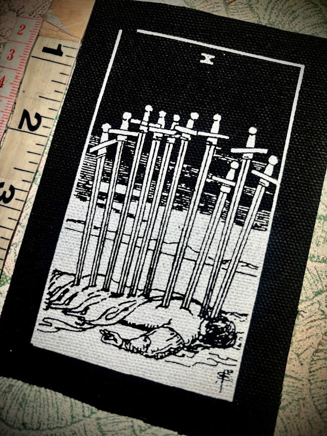 Ten of swords tarot patch.