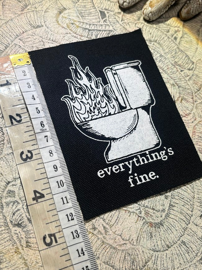 Everything's Fine. Toilet fire sew on patch