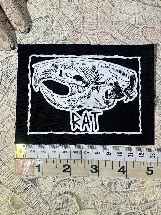 Rat Skull Sew on Patch