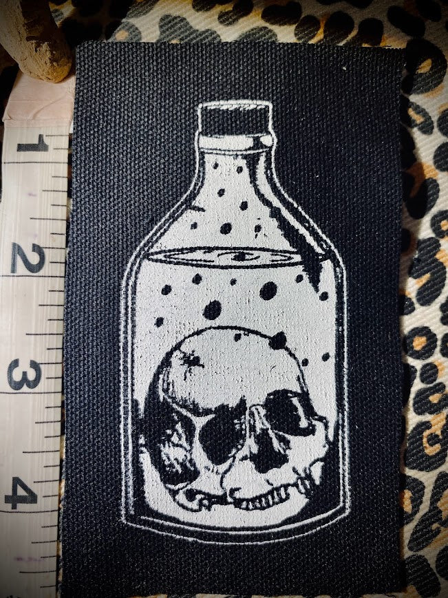 Skull in a Bottle sew on patch