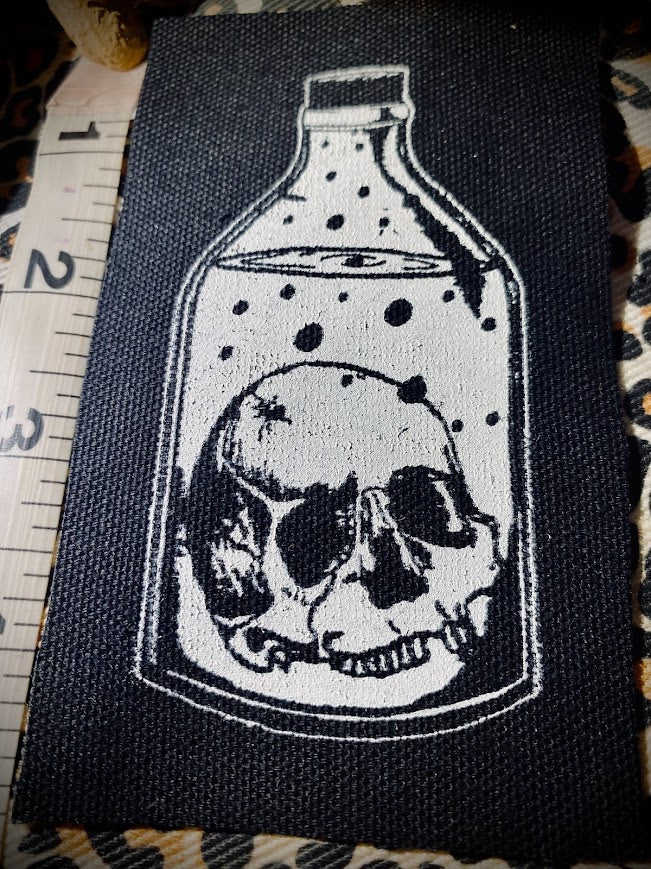 Skull in a Bottle sew on patch