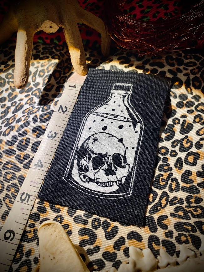 Skull in a Bottle sew on patch