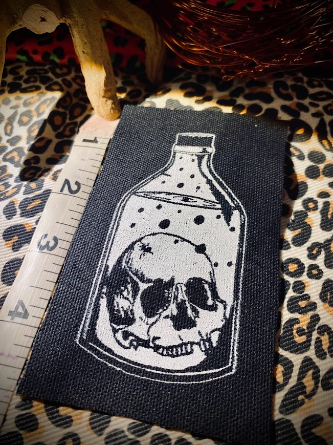 Skull in a Bottle sew on patch