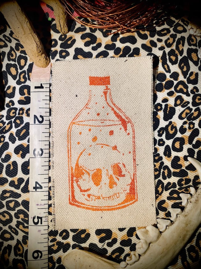 Skull in a Bottle sew on patch