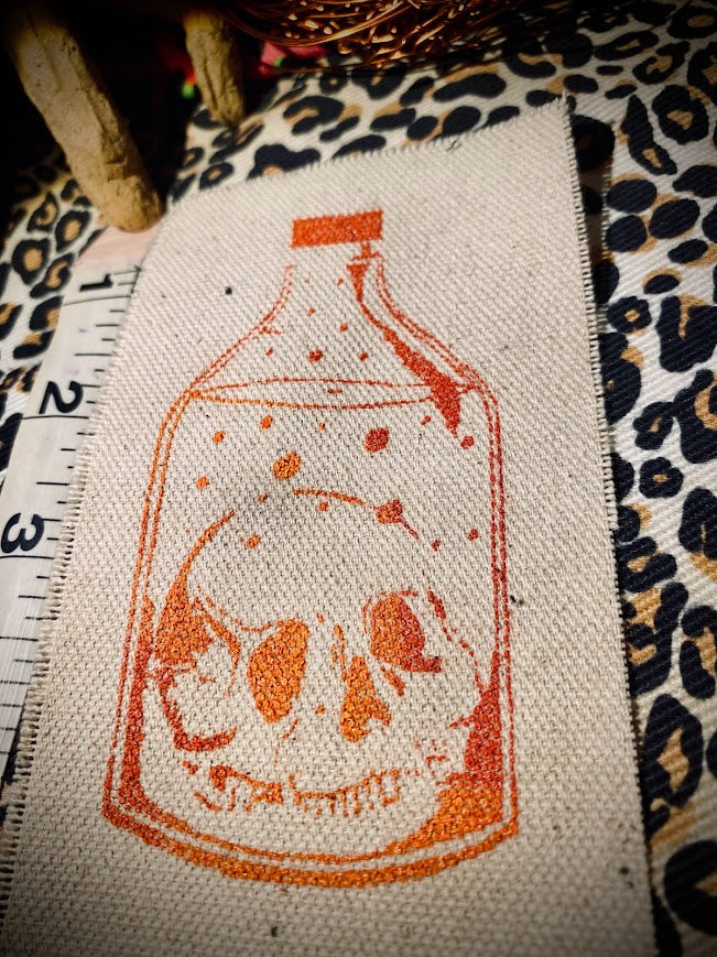 Skull in a Bottle sew on patch