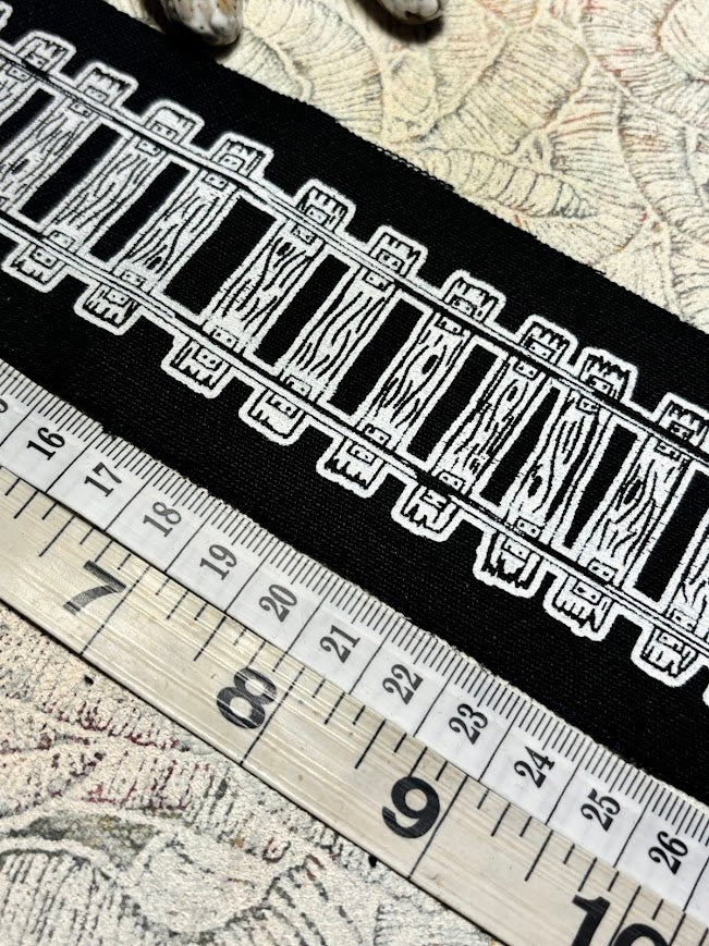 Train tracks patch. 11 inches long.