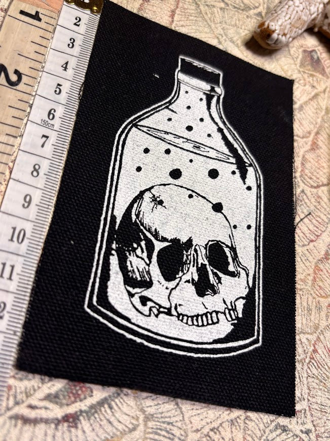Skull in a Bottle sew on patch