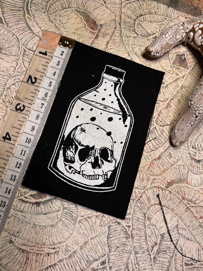 Skull in a Bottle sew on patch