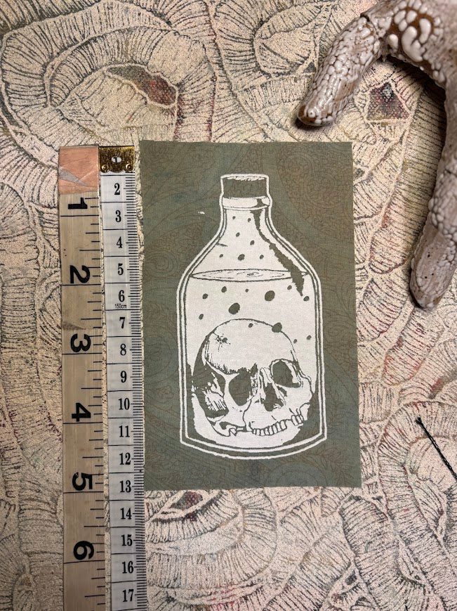 Skull in a Bottle sew on patch