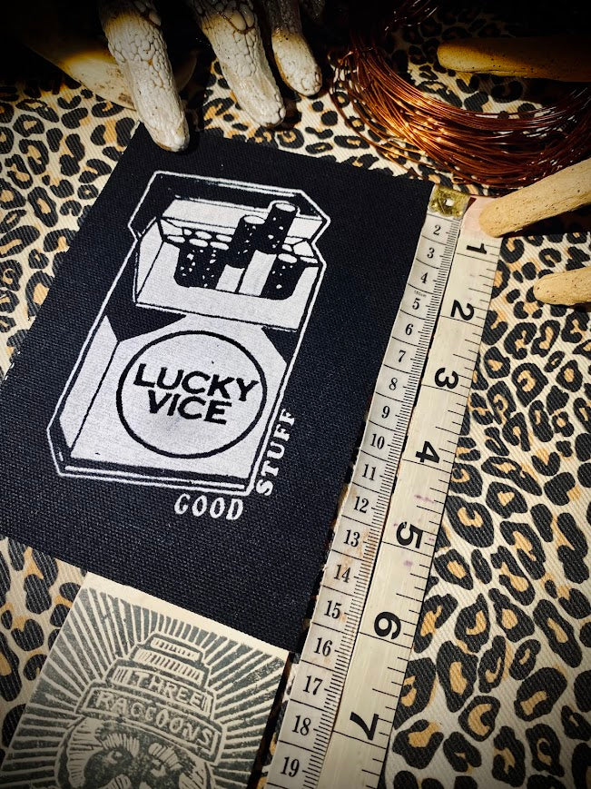 Lucky Vice cigarettes sew on patch/pocket