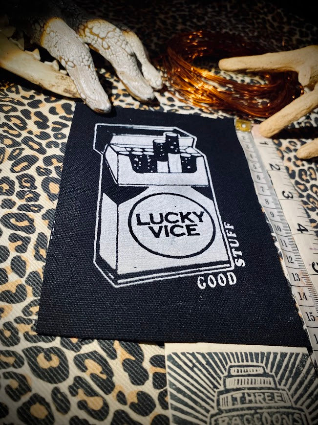 Lucky Vice cigarettes sew on patch/pocket