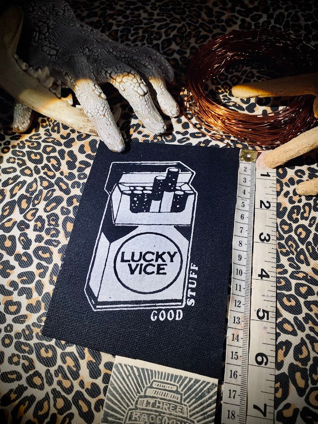 Lucky Vice cigarettes sew on patch/pocket