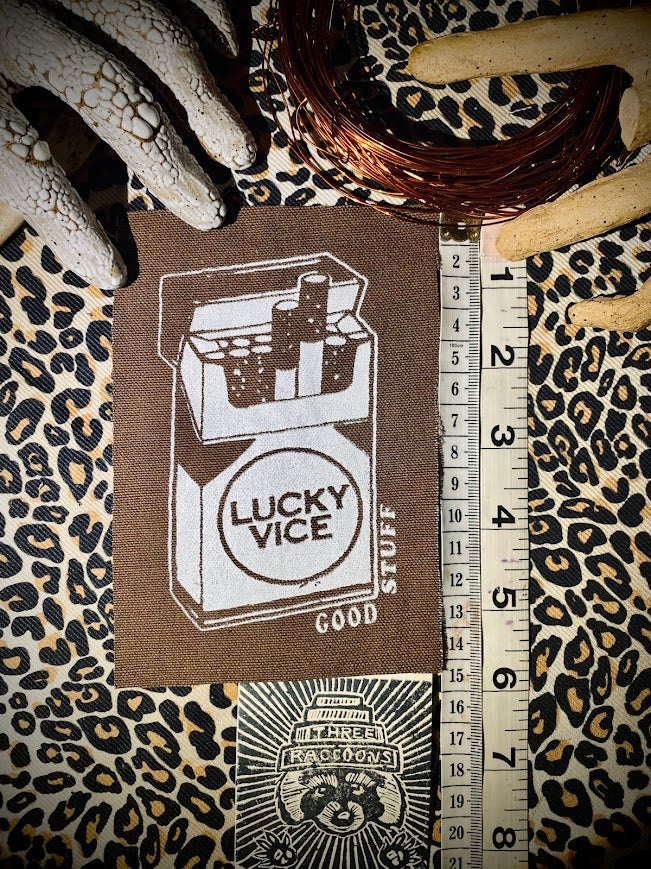 Lucky Vice cigarettes sew on patch/pocket