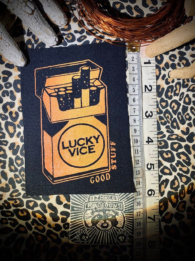 Lucky Vice cigarettes sew on patch/pocket