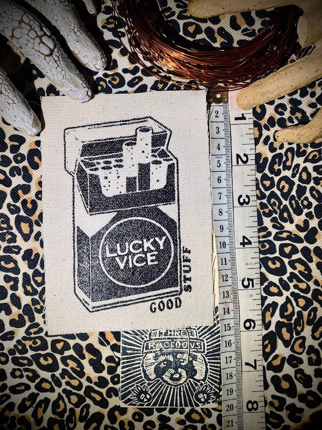 Lucky Vice cigarettes sew on patch/pocket