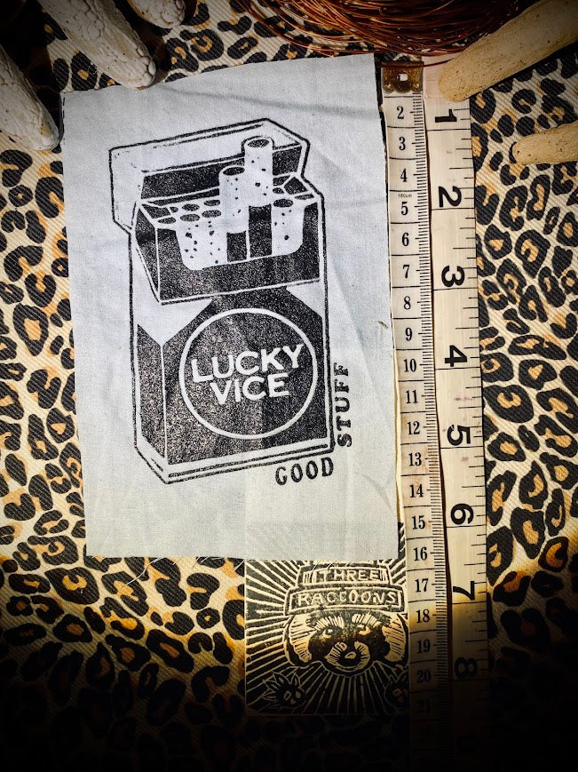 Lucky Vice cigarettes sew on patch/pocket