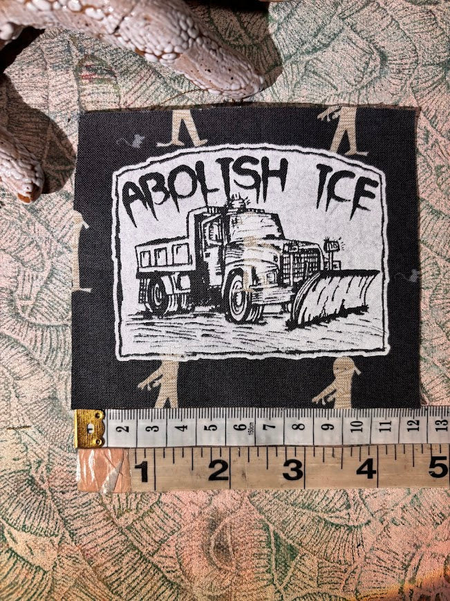 Snowplow that can Abolish ICE sew on patch