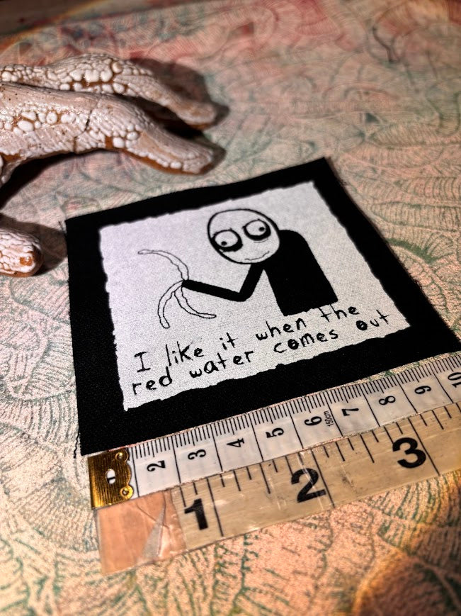 Salad Fingers sew on patch. I like it when the red water comes out