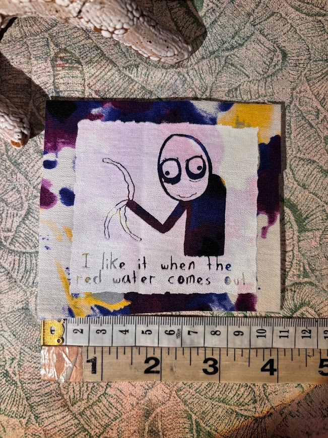 Salad Fingers sew on patch. I like it when the red water comes out