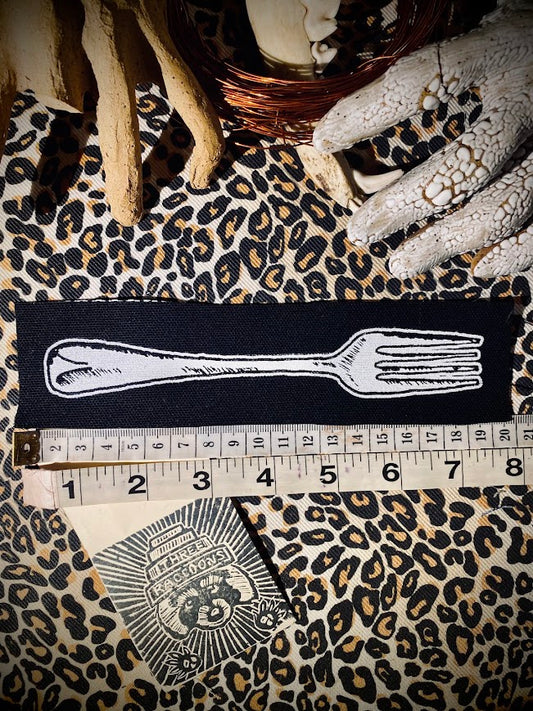 life size fork! sew on patch/pocket