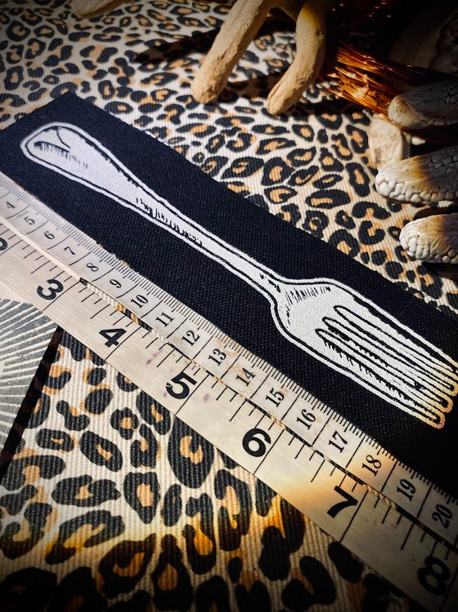 life size fork! sew on patch/pocket