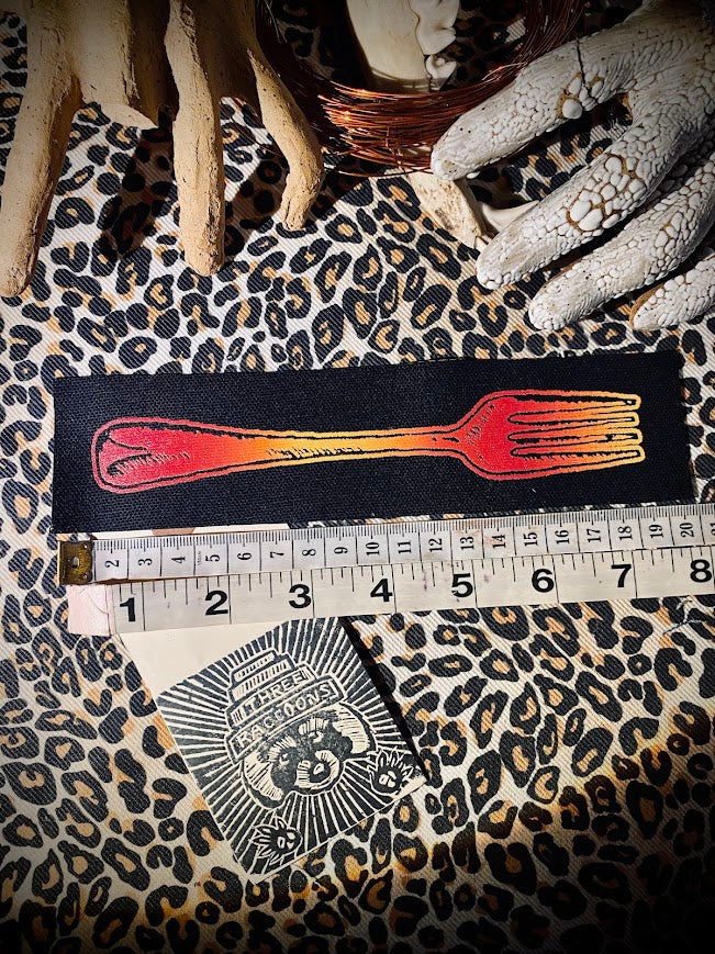 life size fork! sew on patch/pocket