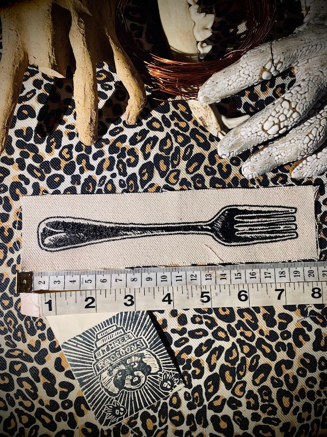 life size fork! sew on patch/pocket