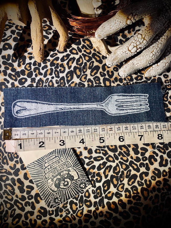 life size fork! sew on patch/pocket