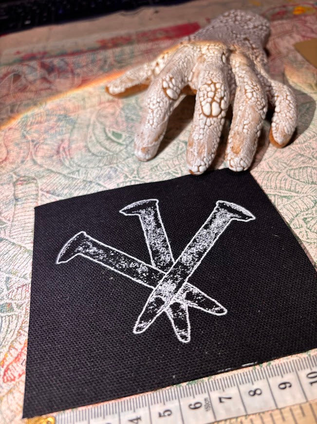 three rail spikes sew on patch