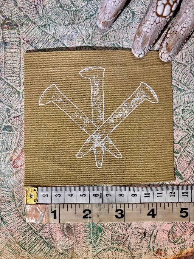 three rail spikes sew on patch
