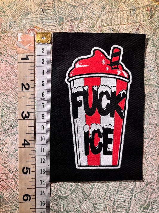 Fuck ICE slushie sew on patch