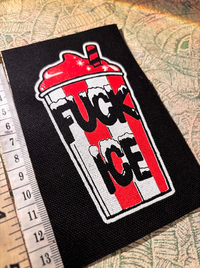 Fuck ICE slushie sew on patch