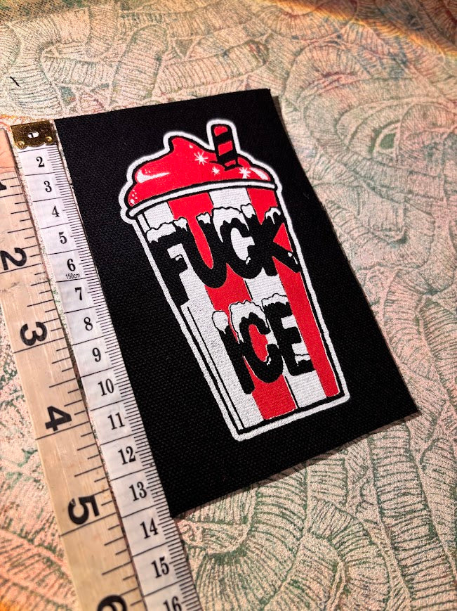 Fuck ICE slushie sew on patch