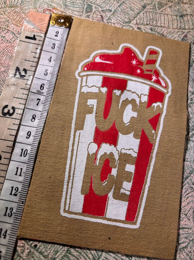 Fuck ICE slushie sew on patch