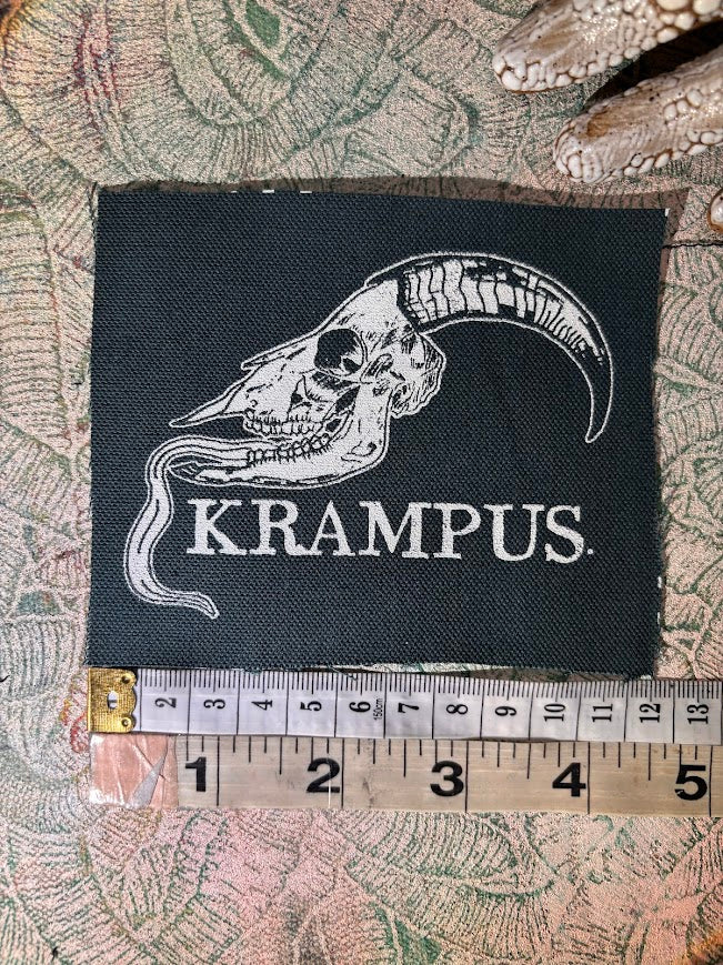 Krampus skull sew on patch