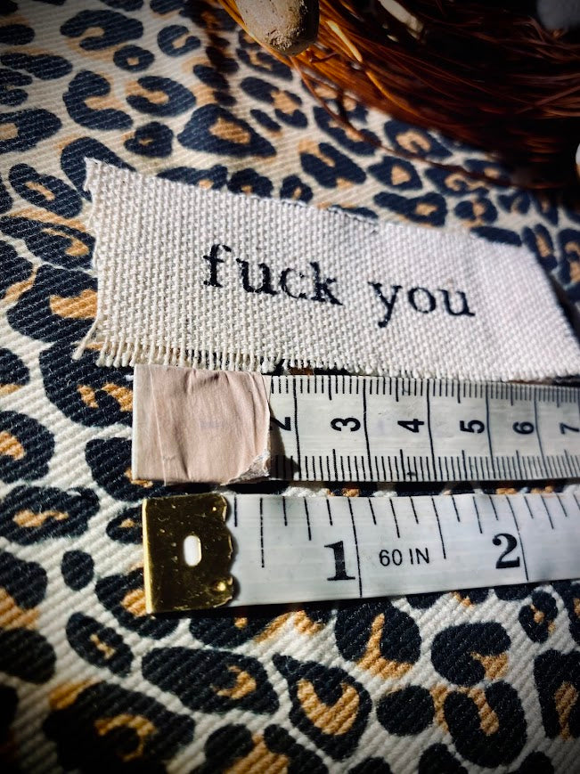 tiny fuck you sew on patch.