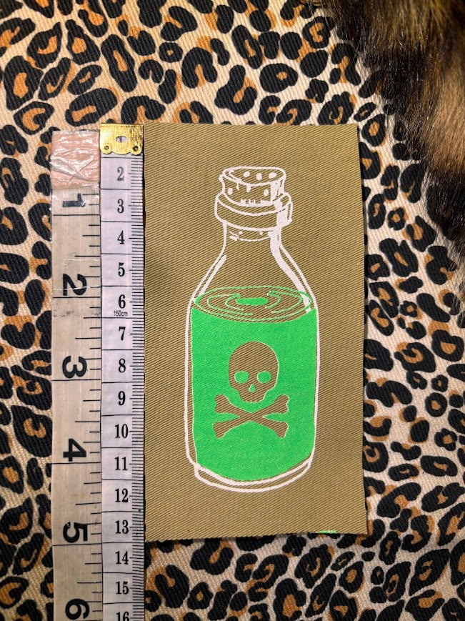 Little bottle of poison sew on patch