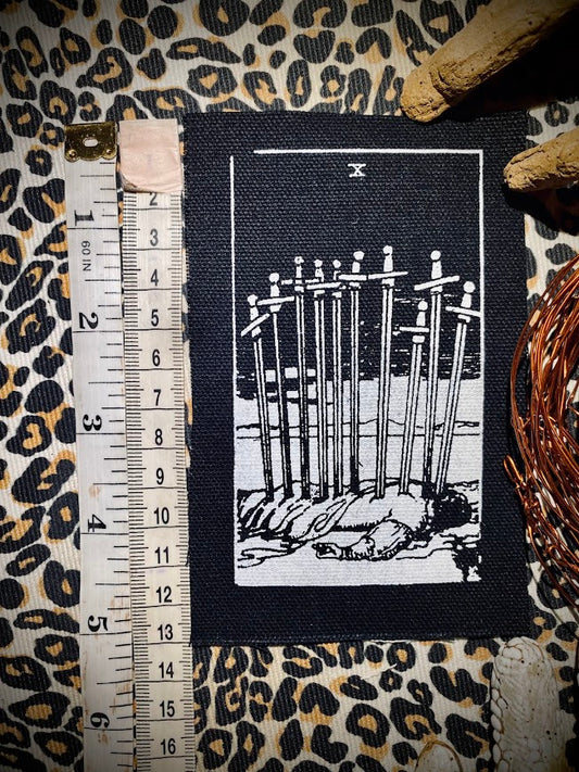 Ten of swords tarot sew on patch