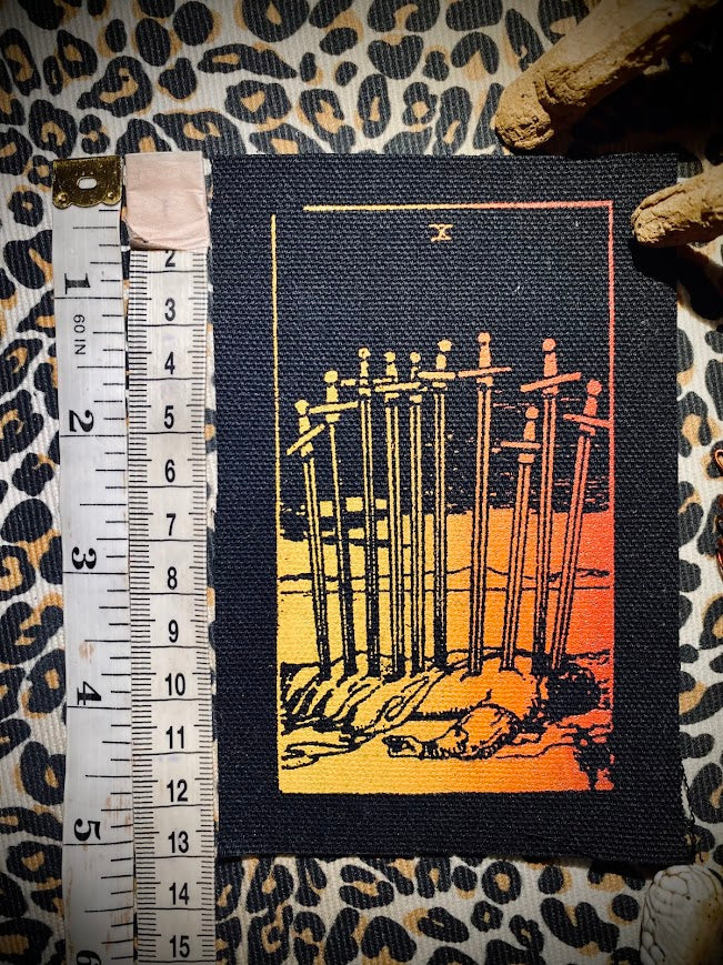 Ten of swords tarot sew on patch